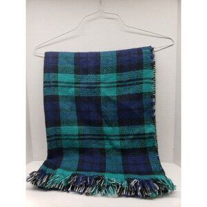 Women's Apt. 9 Reversible  Blanket Wrap Scarf Navy Teal / Black and White Plaid